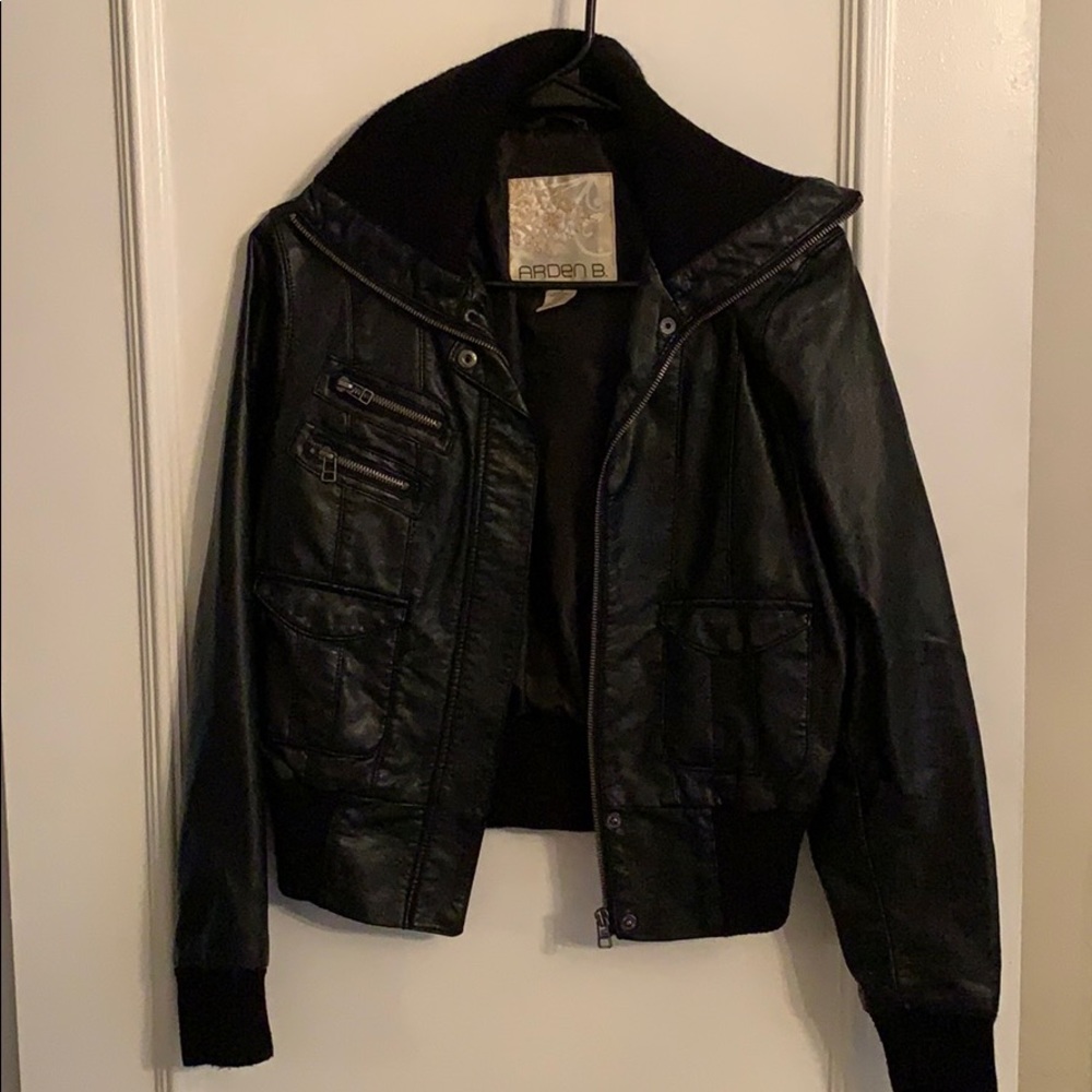 Arden B cropped faux leather jacket